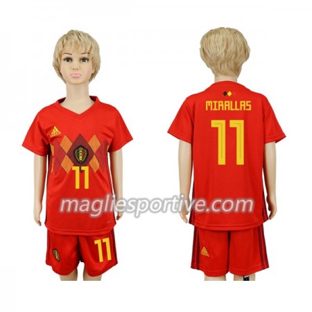 Completo Calcio Belgio Mirallas 11 Bambino Divisa Prima Mondiali 2018